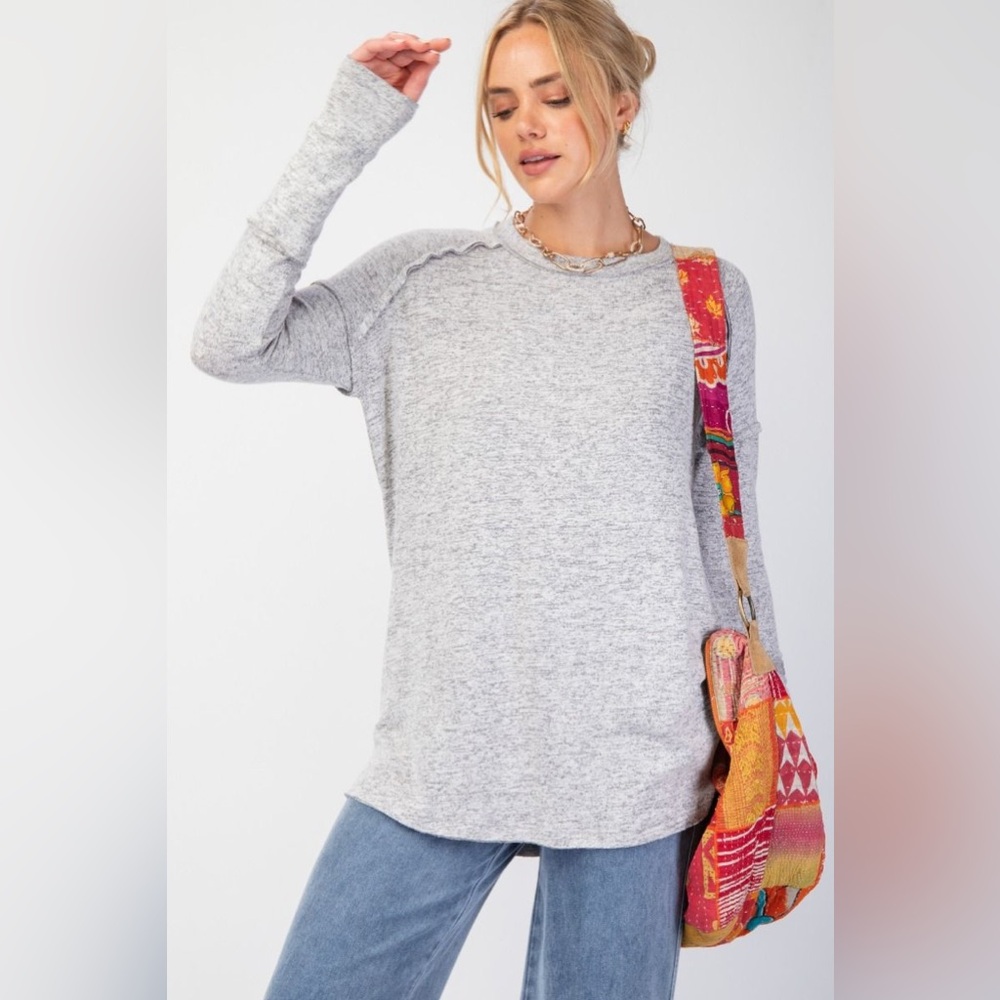 Easel BRUSHED HACCI KNIT TUNIC New